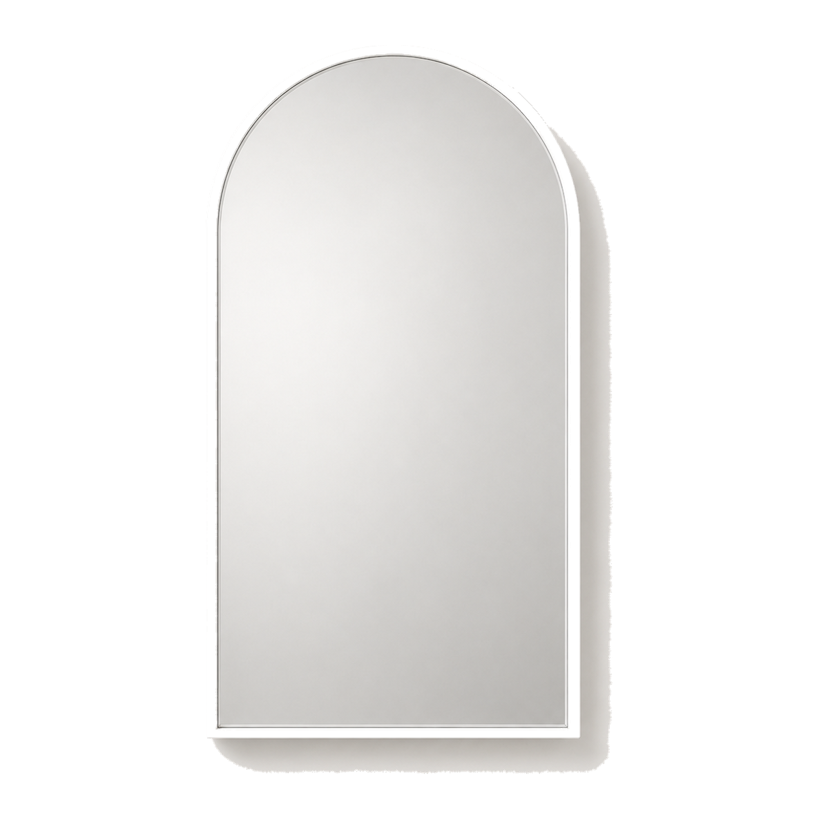 91x61x12 cm White Arched Bathroom Mirror Medicine Cabinet, Recessed or Wall-Mounted, Metal Framed Bathroom Storage with Adjustable Shelves