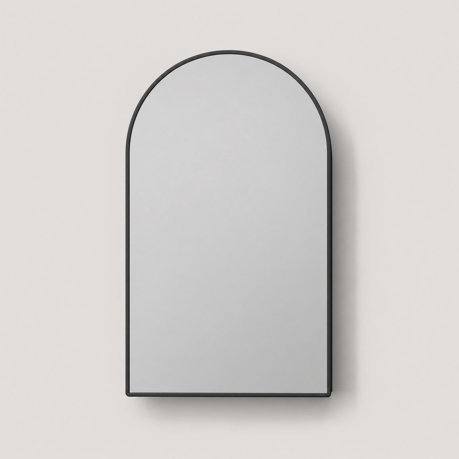 91x61x12 cm Black Arched Bathroom Mirror Medicine Cabinet, Recessed or Wall-Mounted, Metal Framed Bathroom Storage with Adjustable Shelves