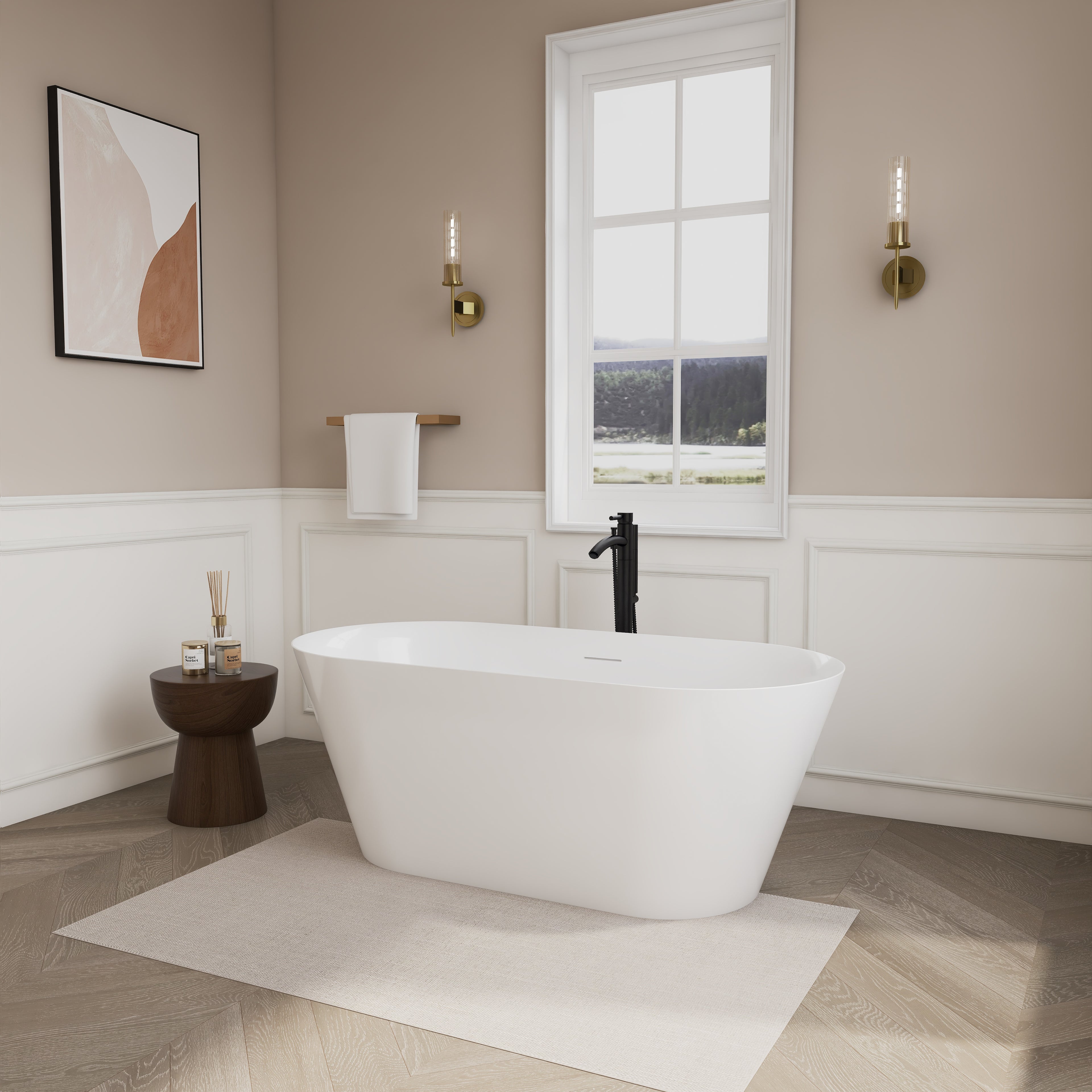 EVERSTEIN 60 x 28.7 x 23-Inch Freestanding Bathtub