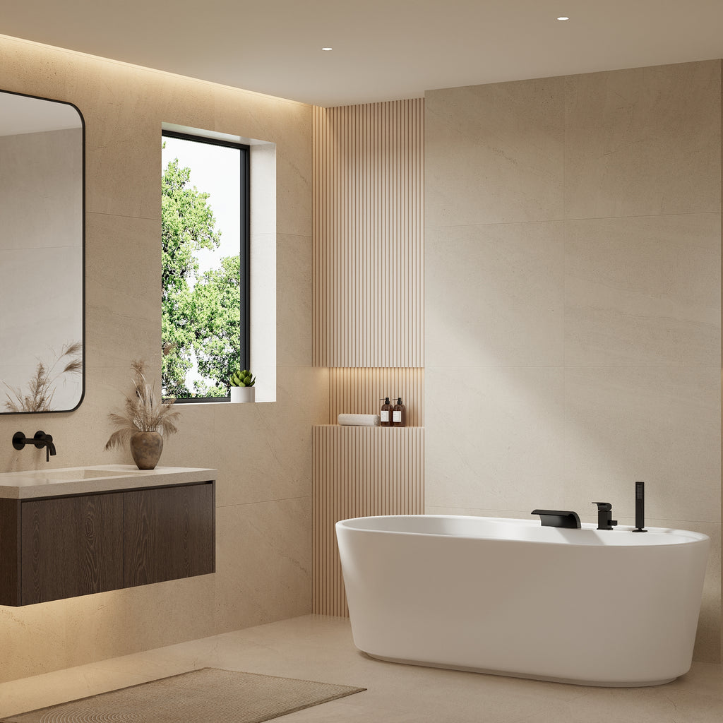 EVERSTEIN Waterfall Bathtub Tap with Hand Shower