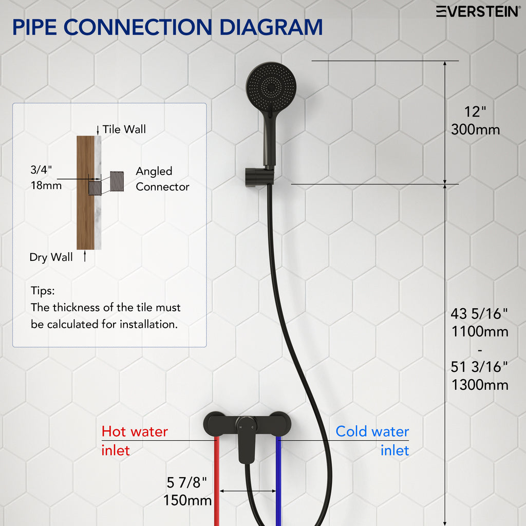 EVERSTEIN Exposed Shower System with Handheld