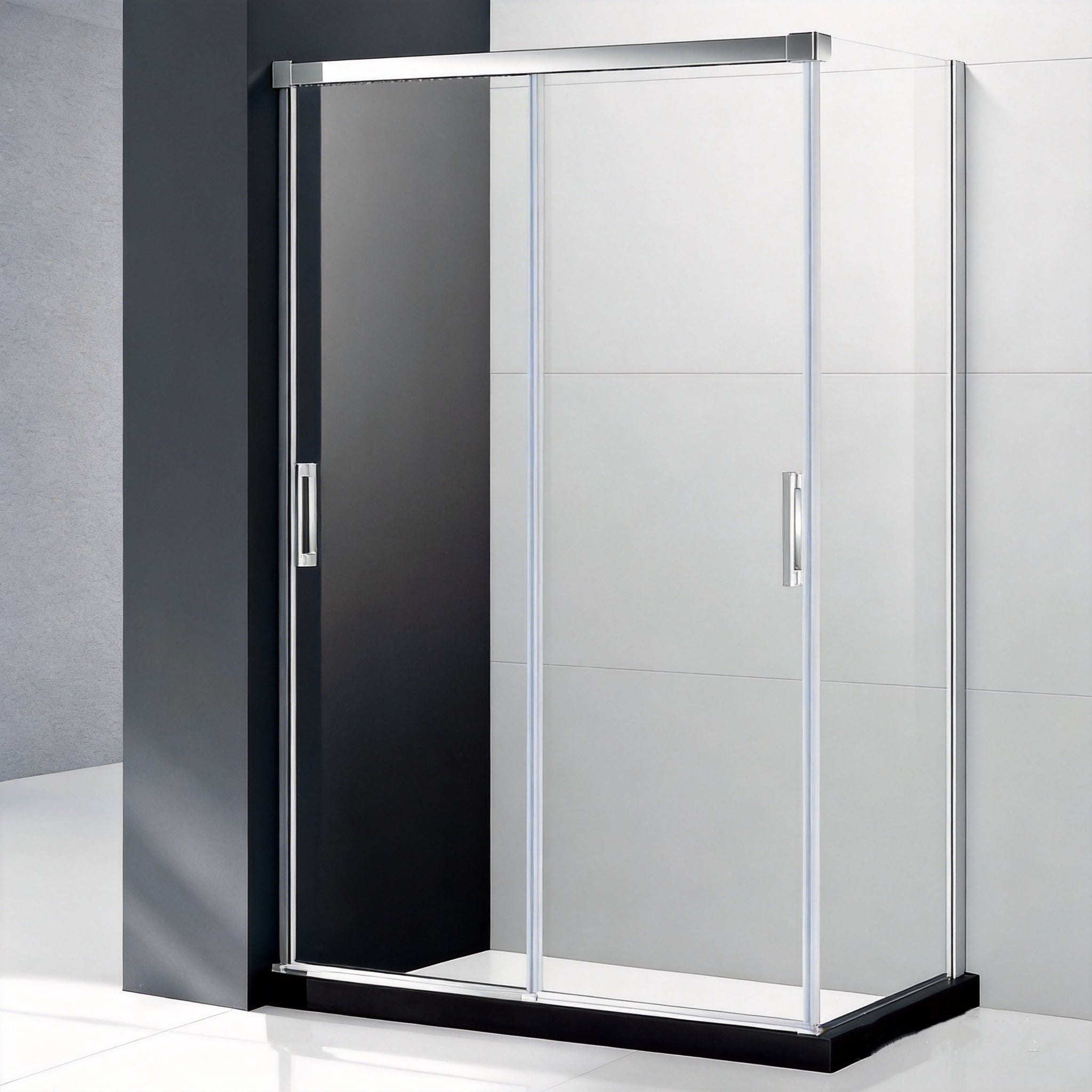 EVERSTEIN Soft Close Bypass Shower Door with Return Panel