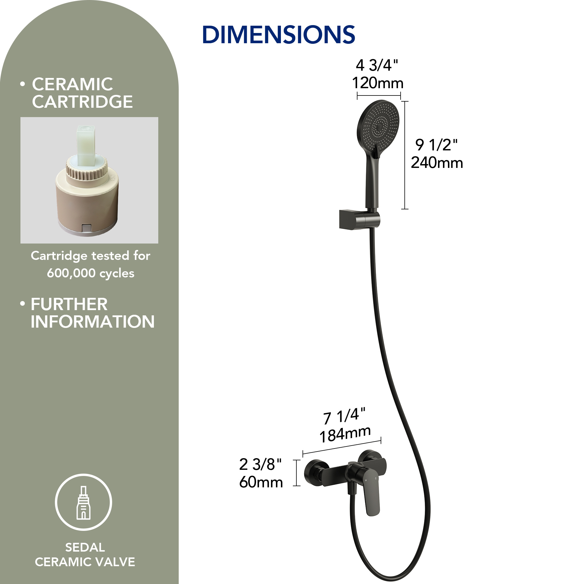 EVERSTEIN Exposed Shower System with Handheld