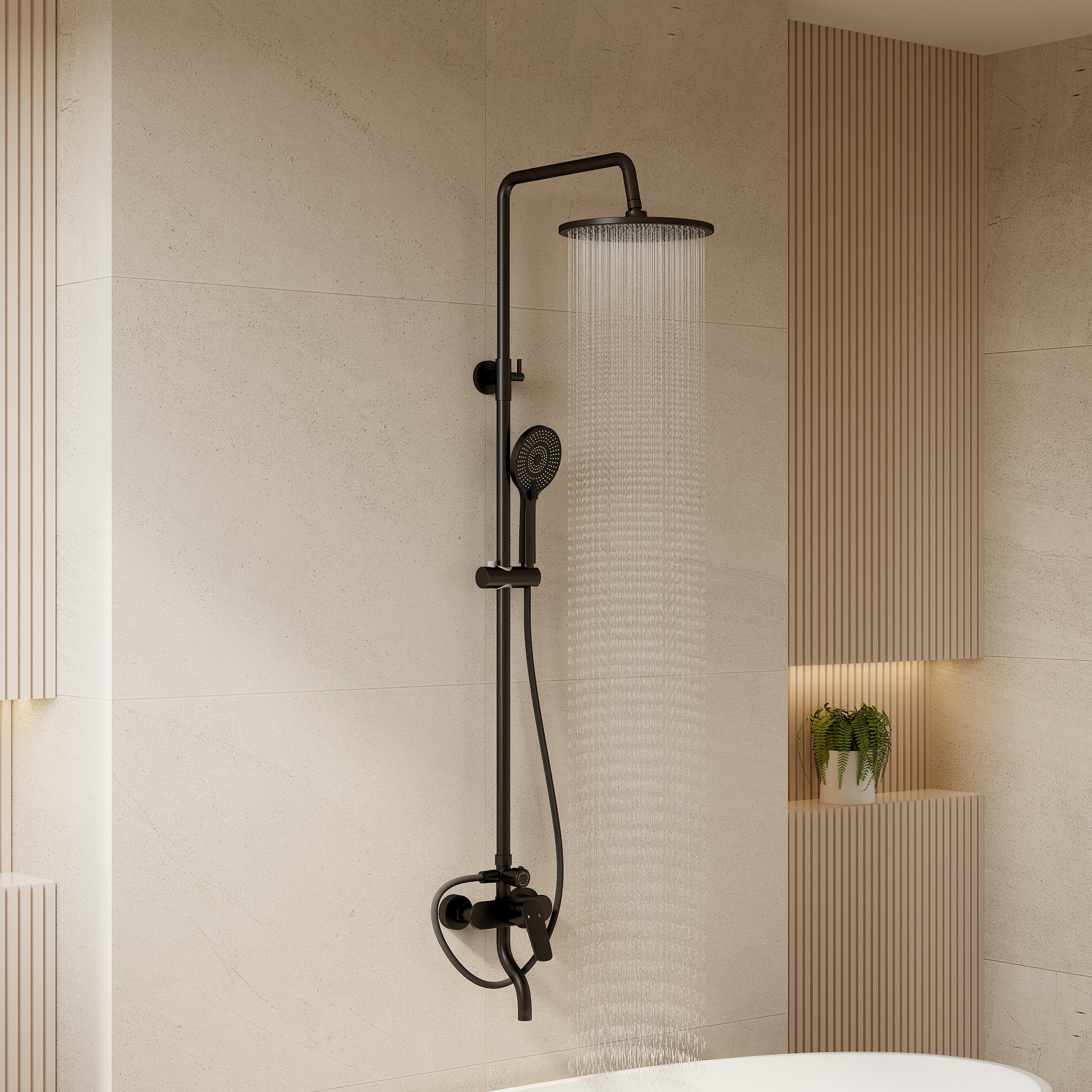 EVERSTEIN Exposed Shower System with Rain Shower