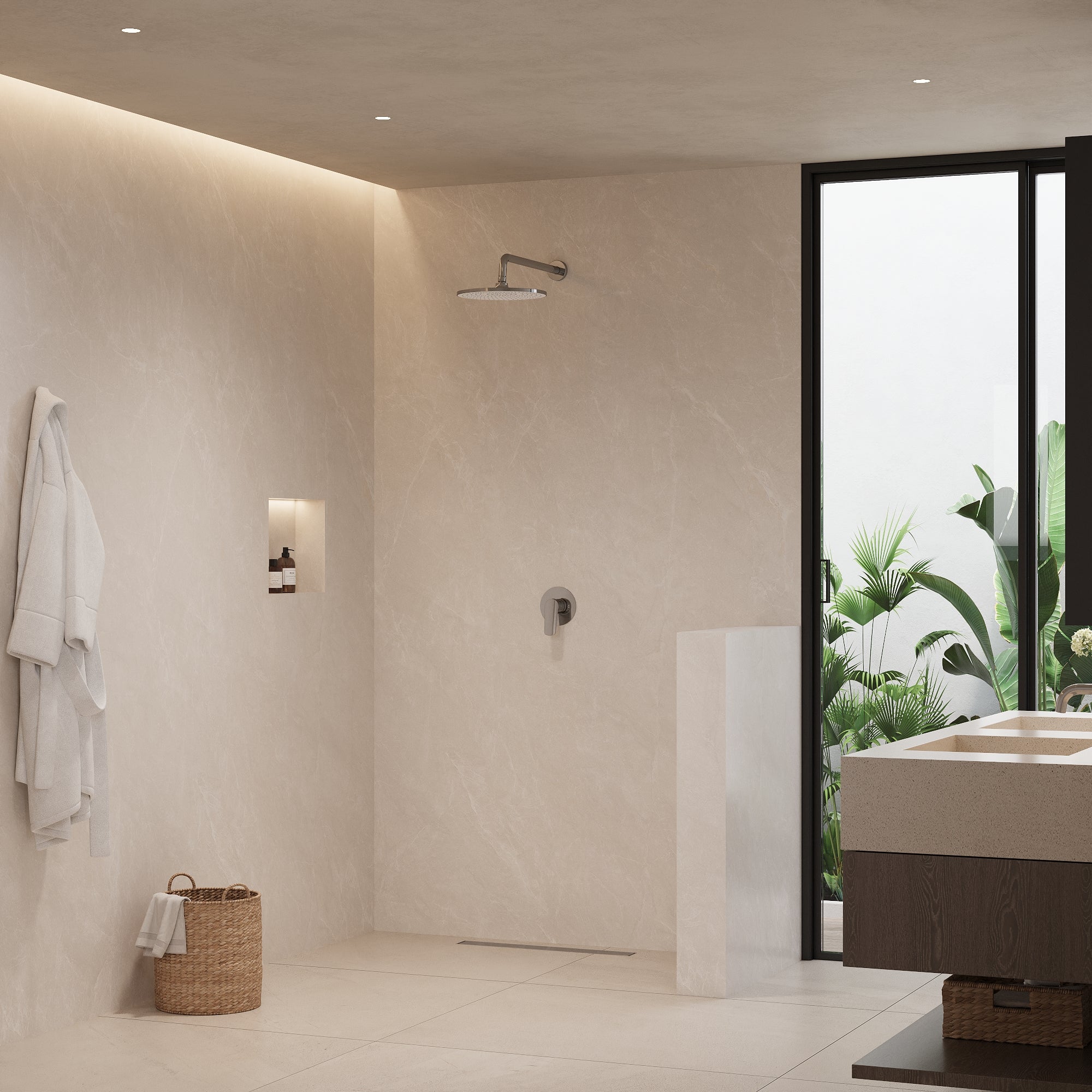 EVERSTEIN Concealed Shower System with Rain Shower