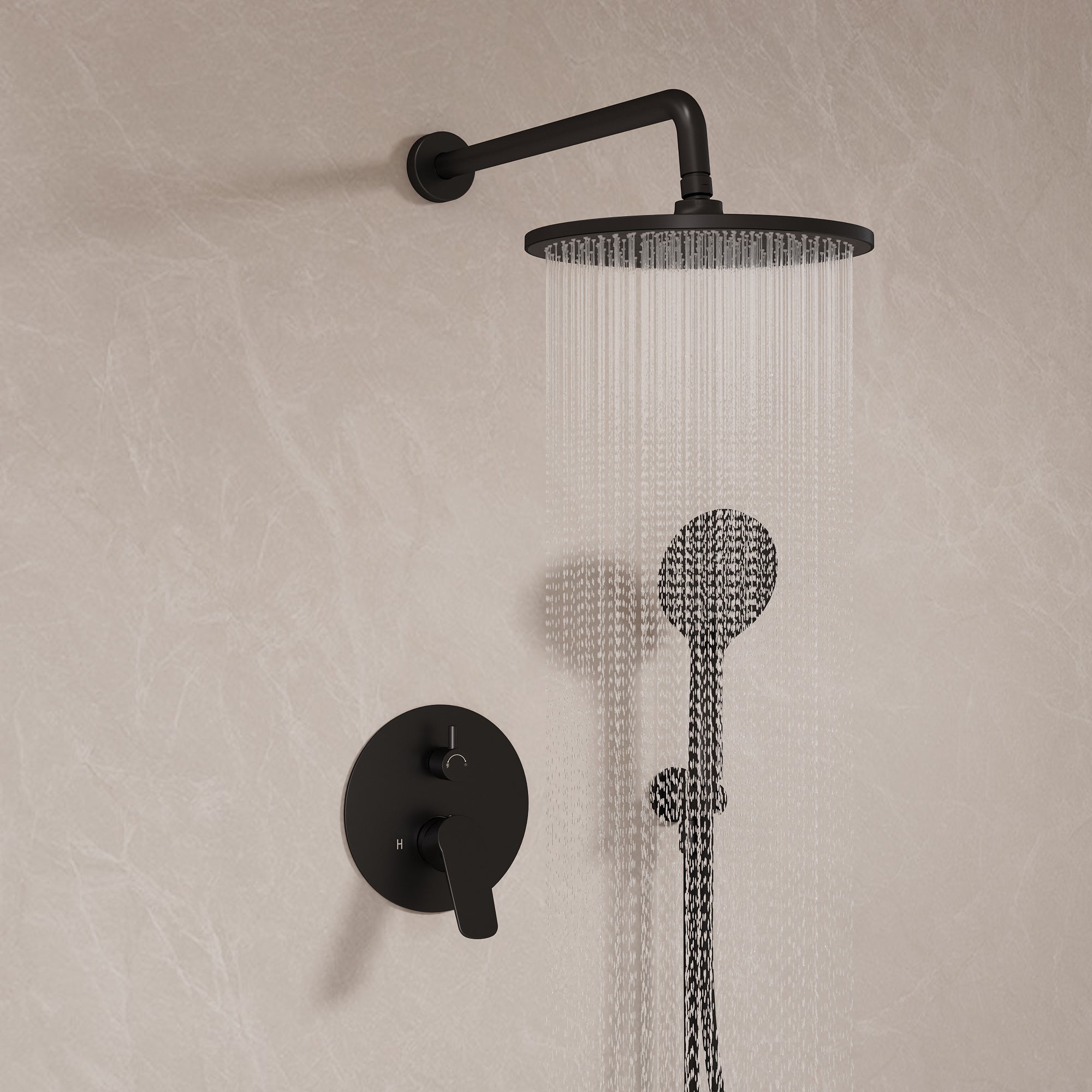EVERSTEIN Concealed Rainfall Shower System with Handheld