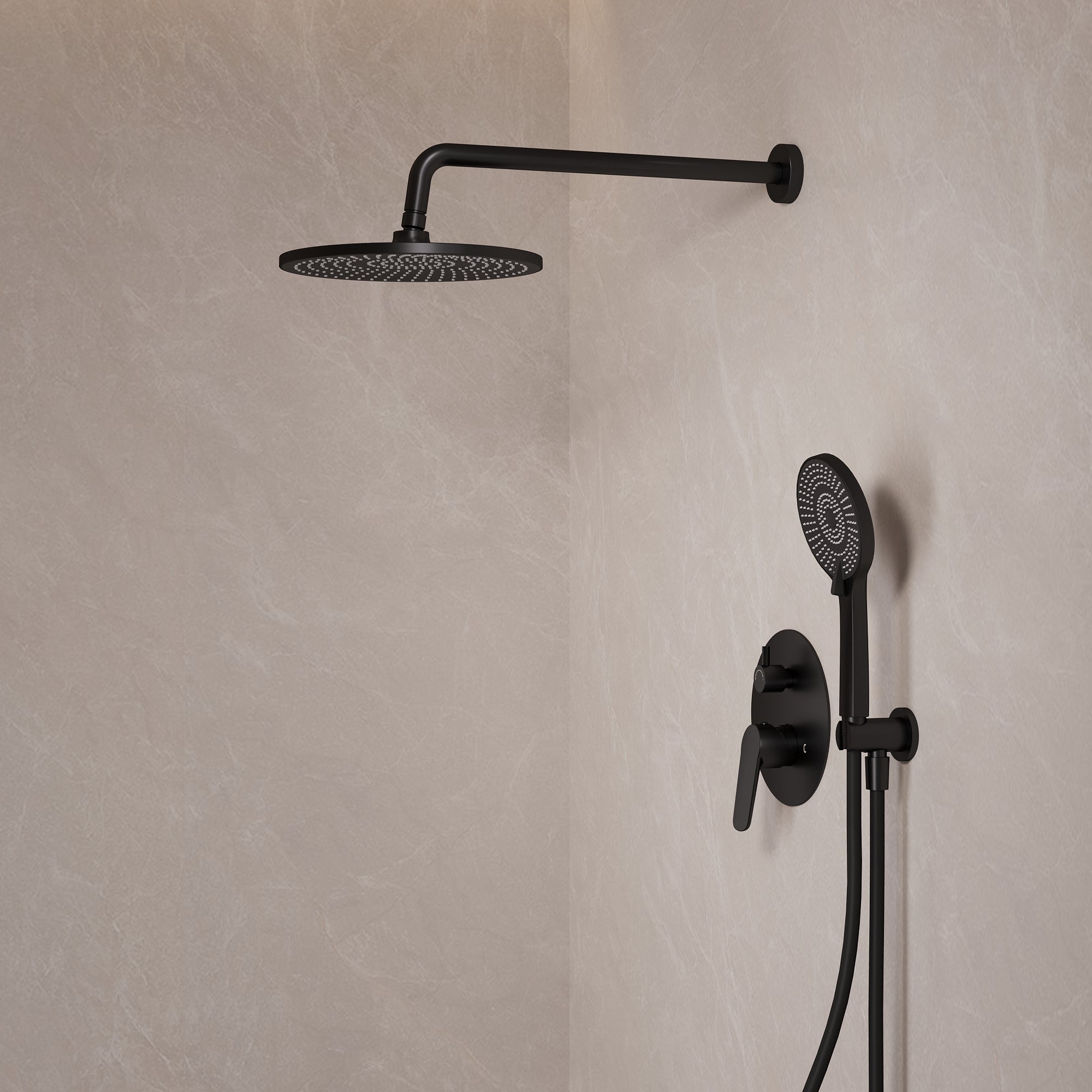 EVERSTEIN Concealed Rainfall Shower System with Handheld