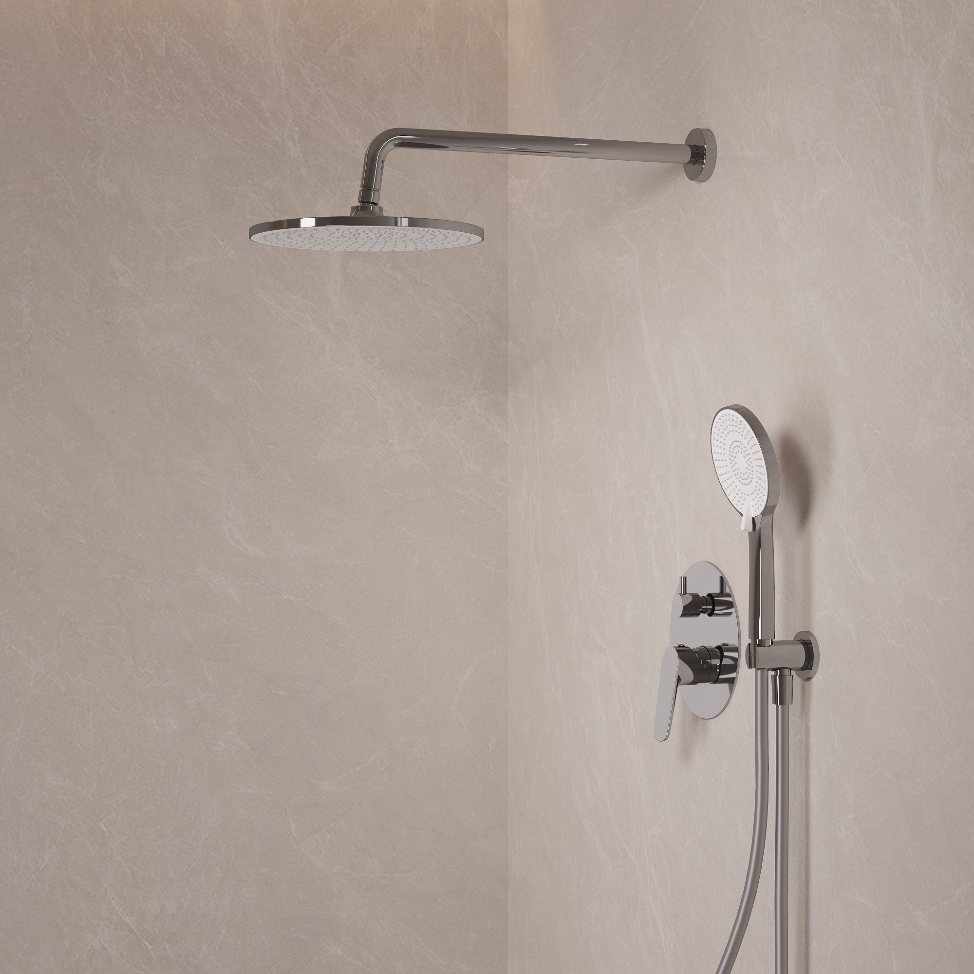 EVERSTEIN Unterputz-Regenduschsystem mit Handbrause