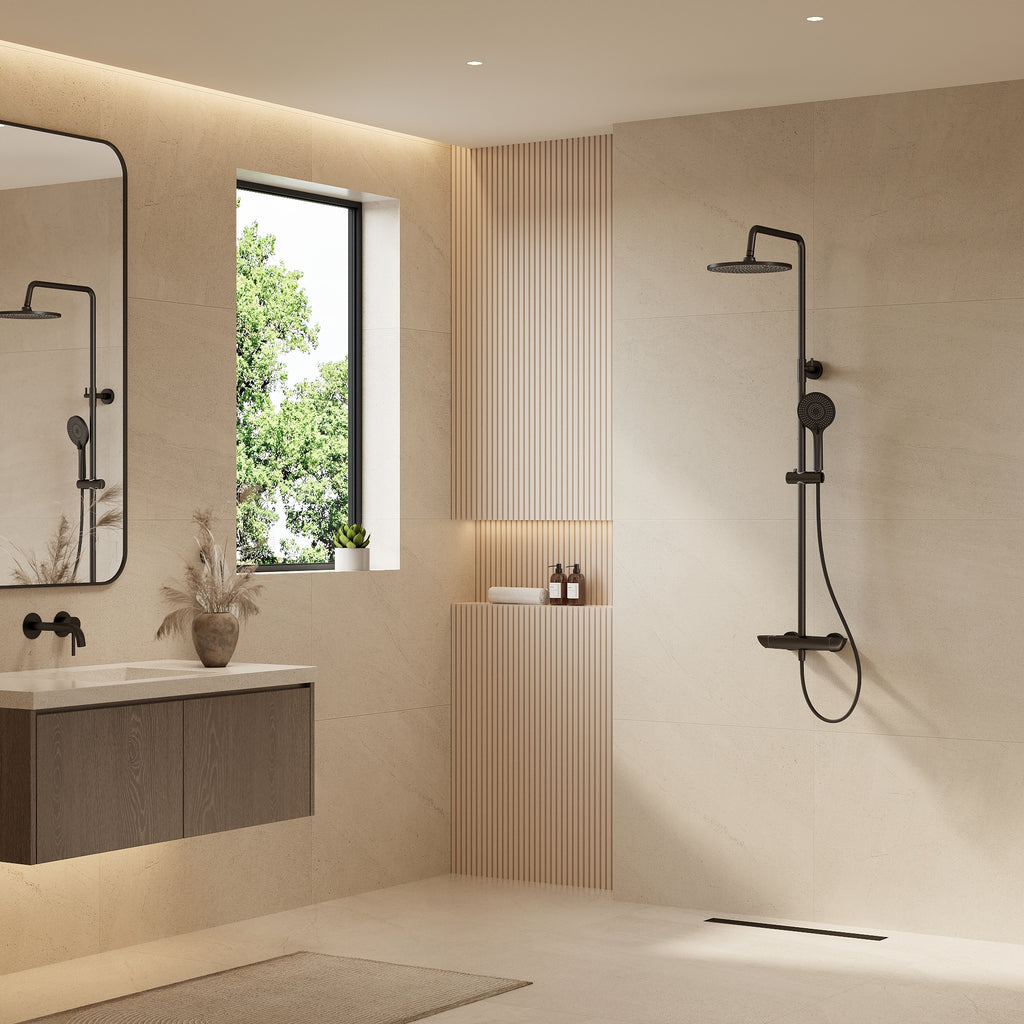 EVERSTEIN Thermostatic Shower System with Rain Shower and Hand Shower