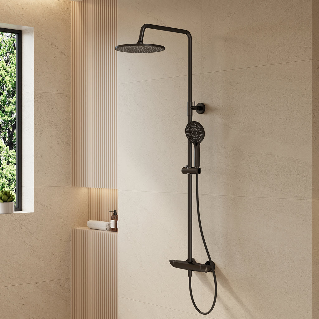 EVERSTEIN Thermostatic Shower System with Rain Shower and Hand Shower