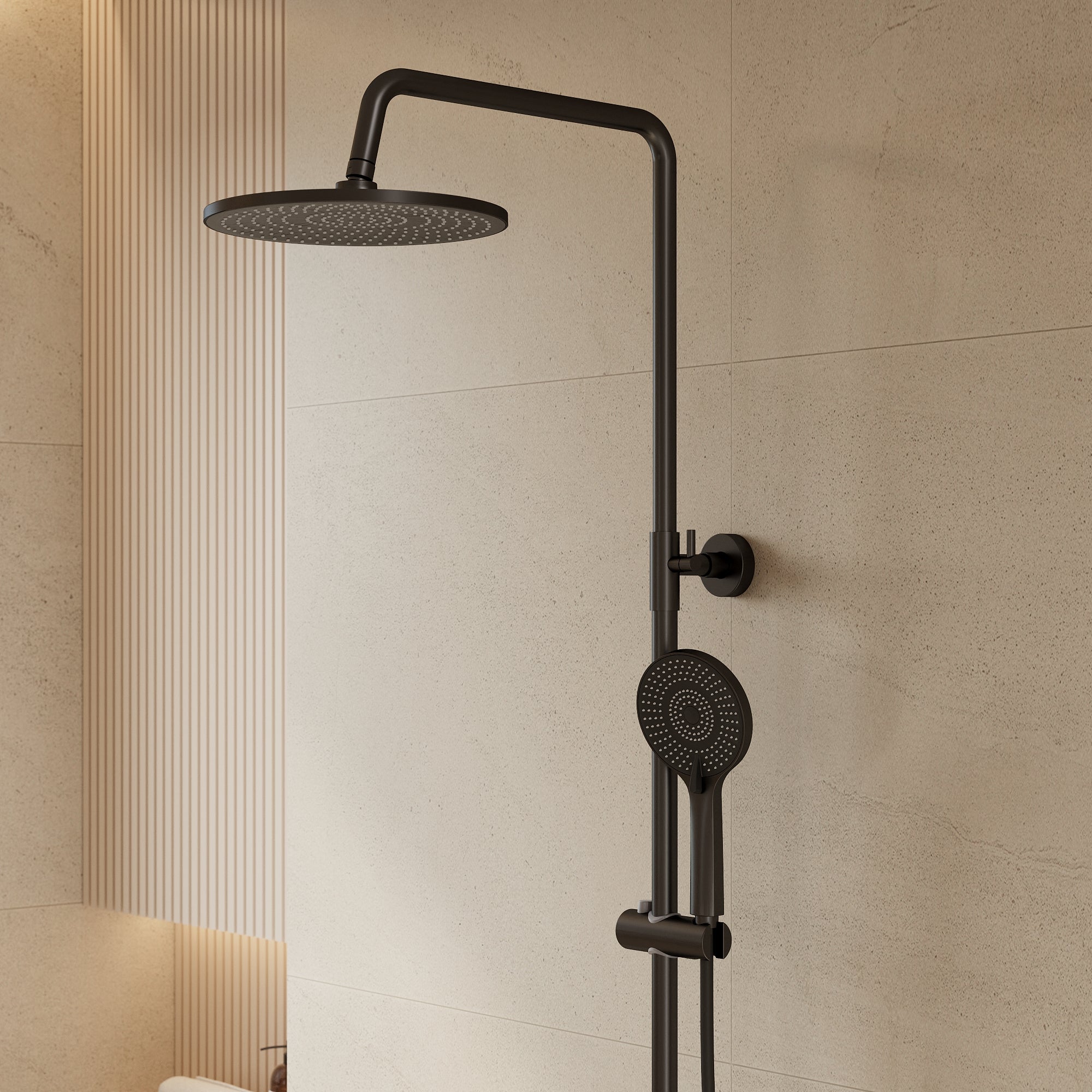 EVERSTEIN Thermostatisches Duschsystem mit Regenbrause und Handbrause
