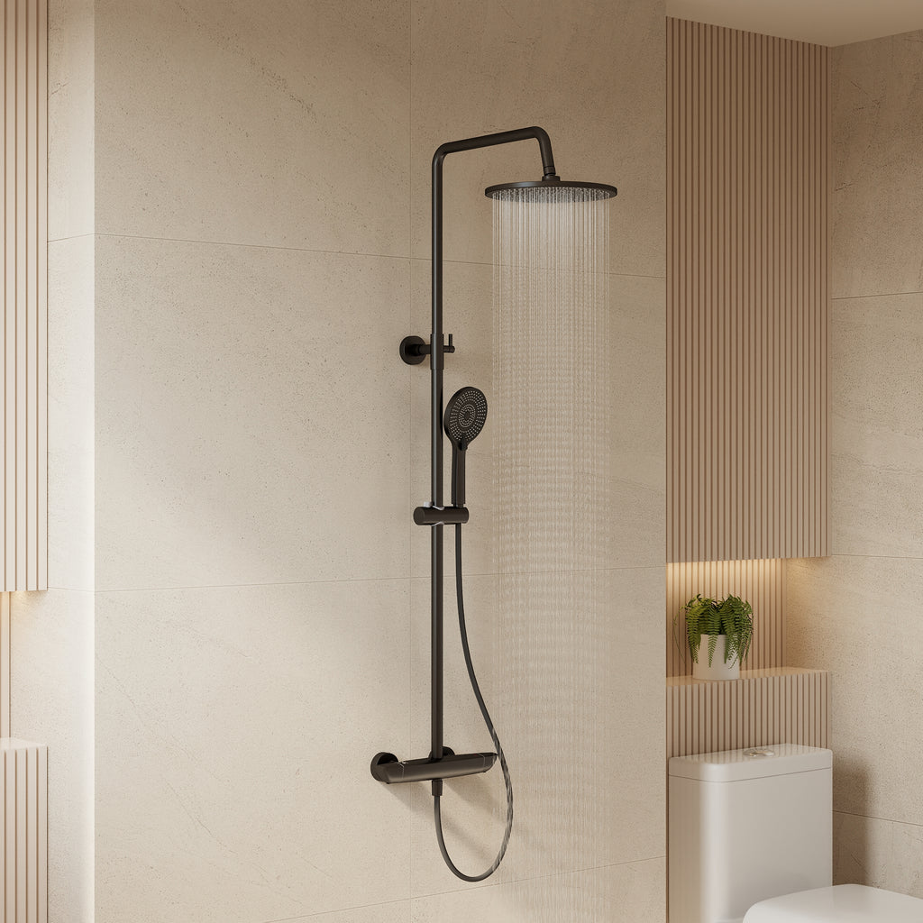EVERSTEIN Thermostatic Shower System with Rain Shower and Hand Shower