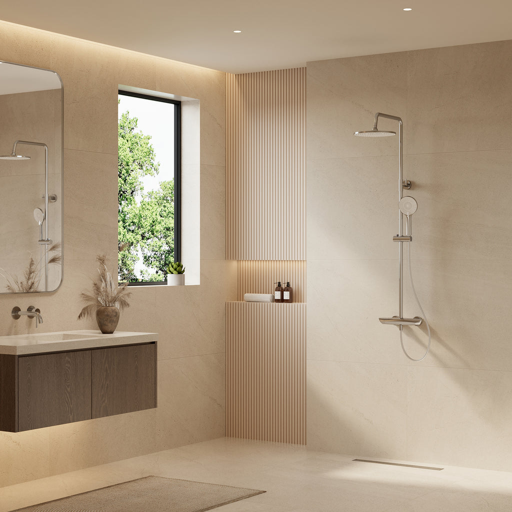 EVERSTEIN Thermostatic Shower System with Rain Shower and Hand Shower