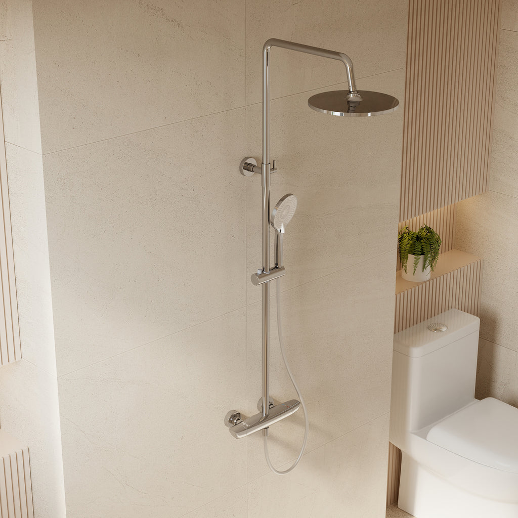 EVERSTEIN Thermostatic Shower System with Rain Shower and Hand Shower