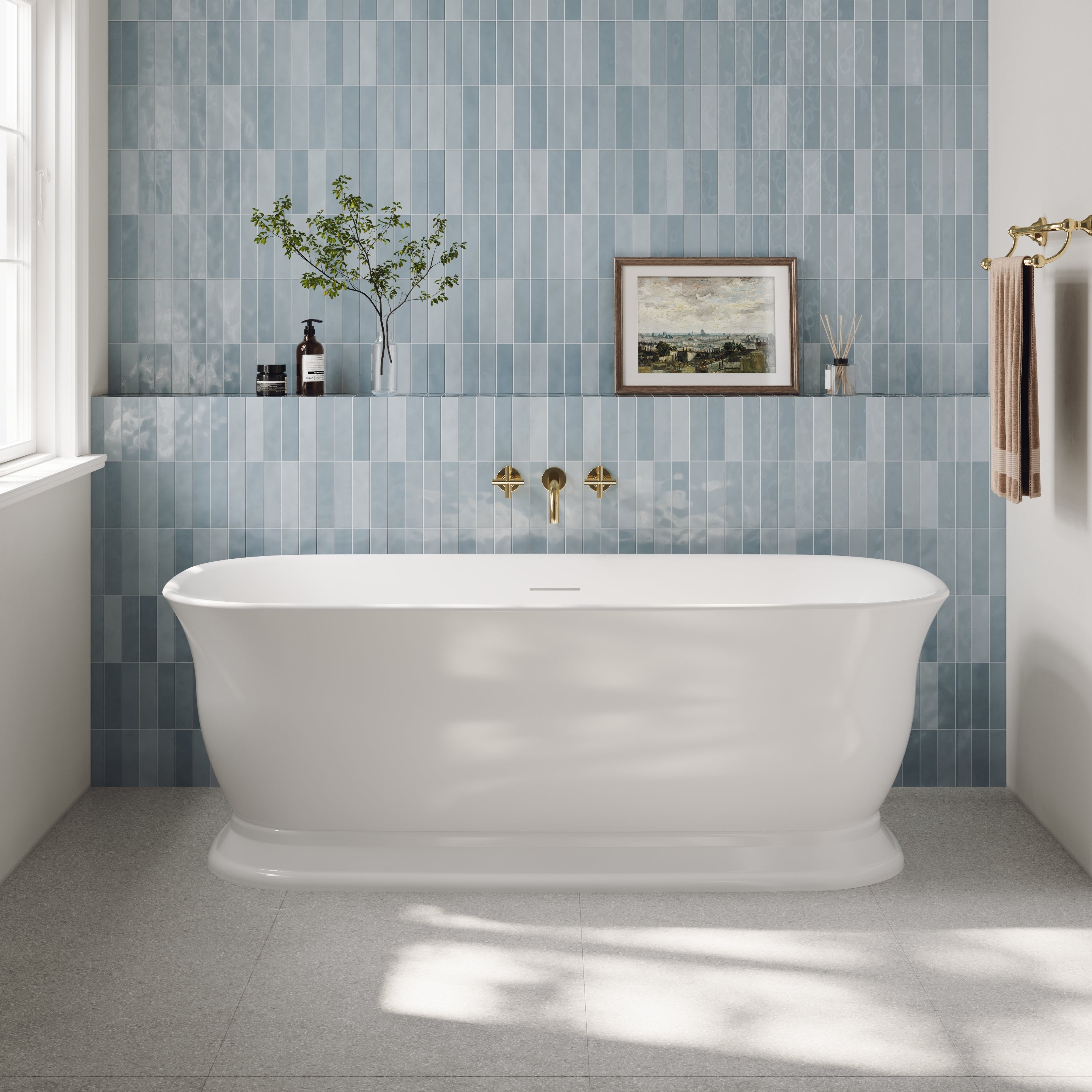 EVERSTEIN 67 x 31.5 x 23.6-Inch Freestanding Bathtub