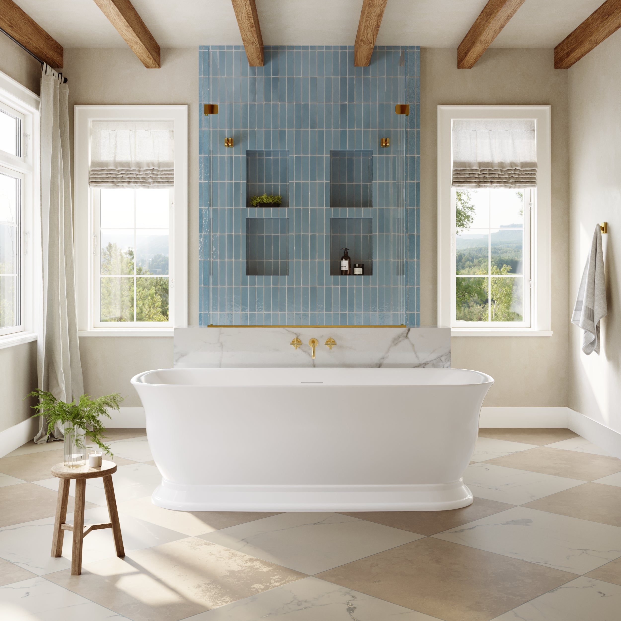 EVERSTEIN 71 x 31.5 x 23.6-Inch Freestanding Bathtub
