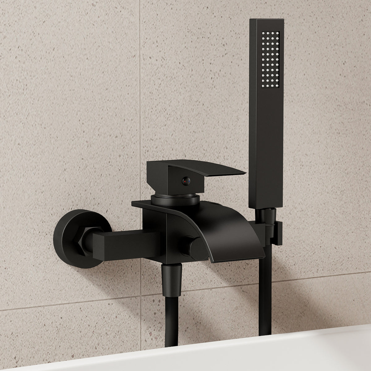 EVERSTEIN Wall Mounted Bathtub Tap with Hand Shower