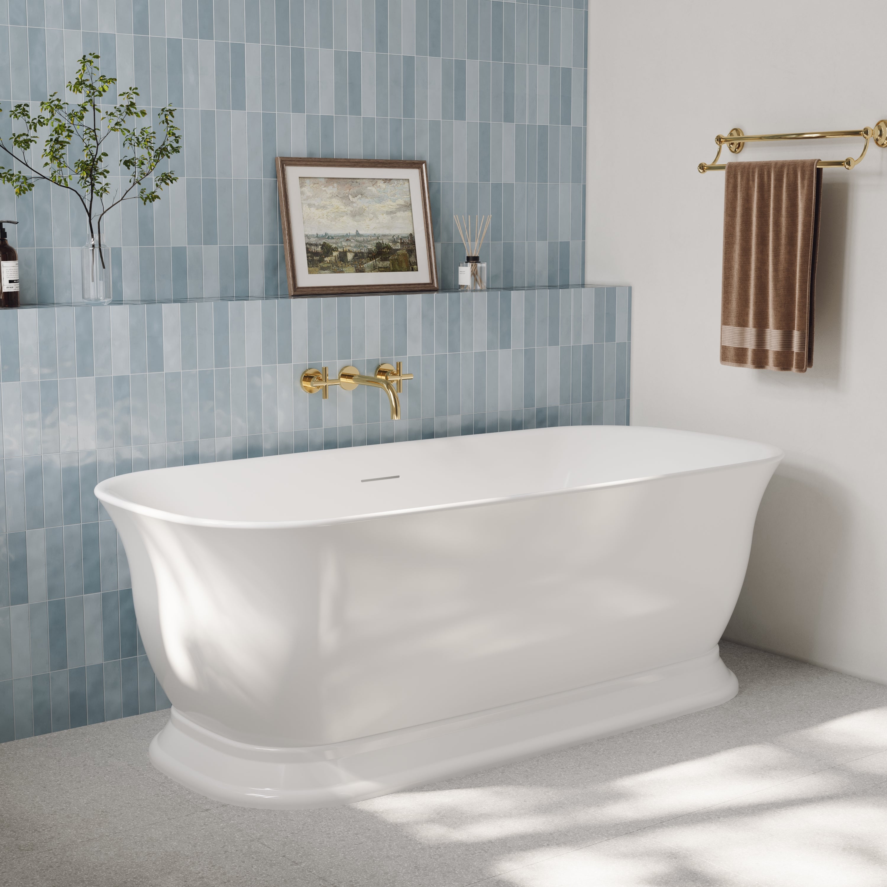 EVERSTEIN 67 x 31.5 x 23.6-Inch Freestanding Bathtub