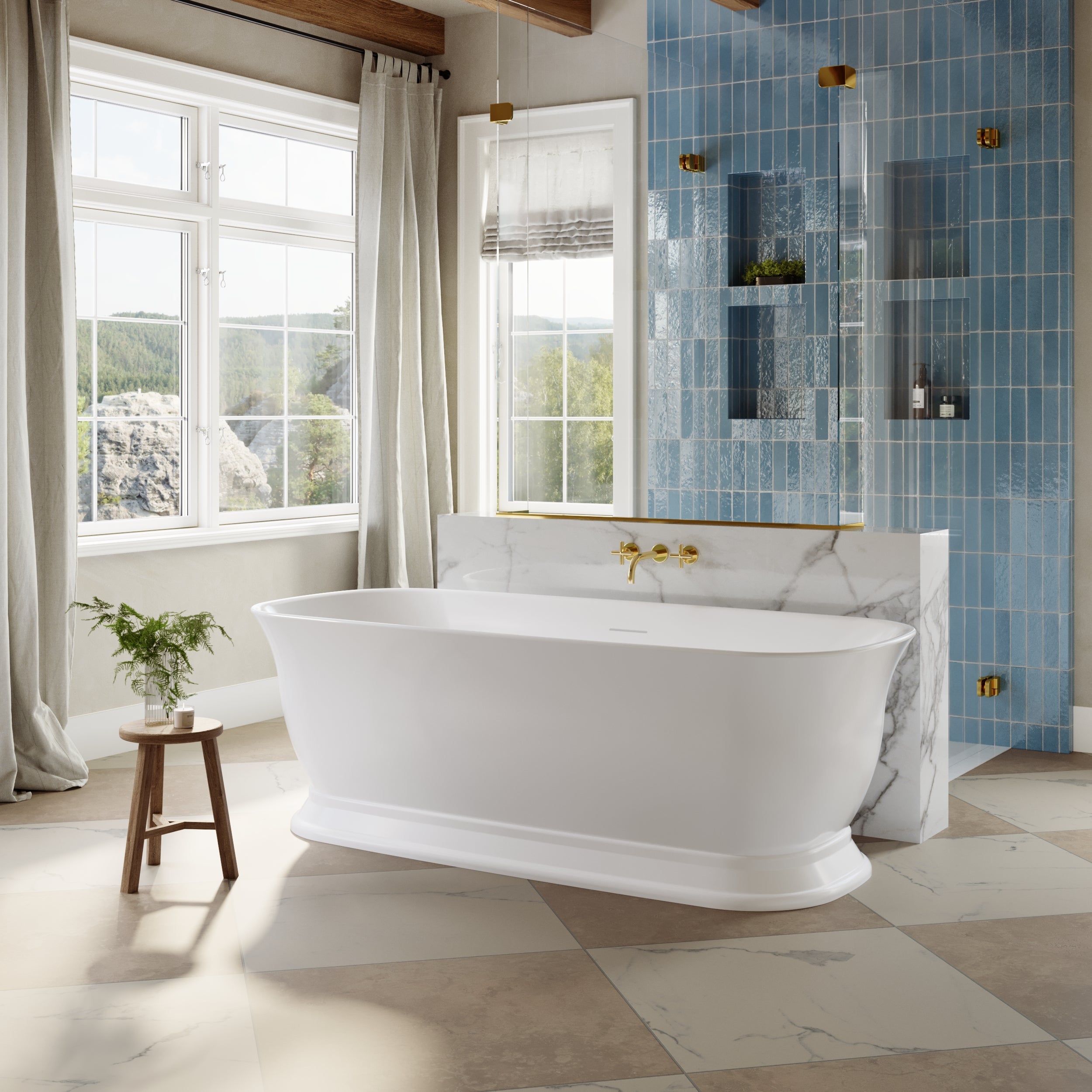 EVERSTEIN 71 x 31.5 x 23.6-Inch Freestanding Bathtub