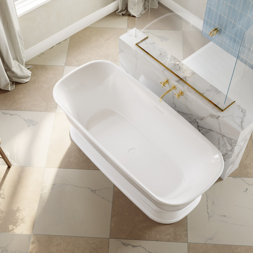 EVERSTEIN 71 x 31.5 x 23.6-Inch Freestanding Bathtub