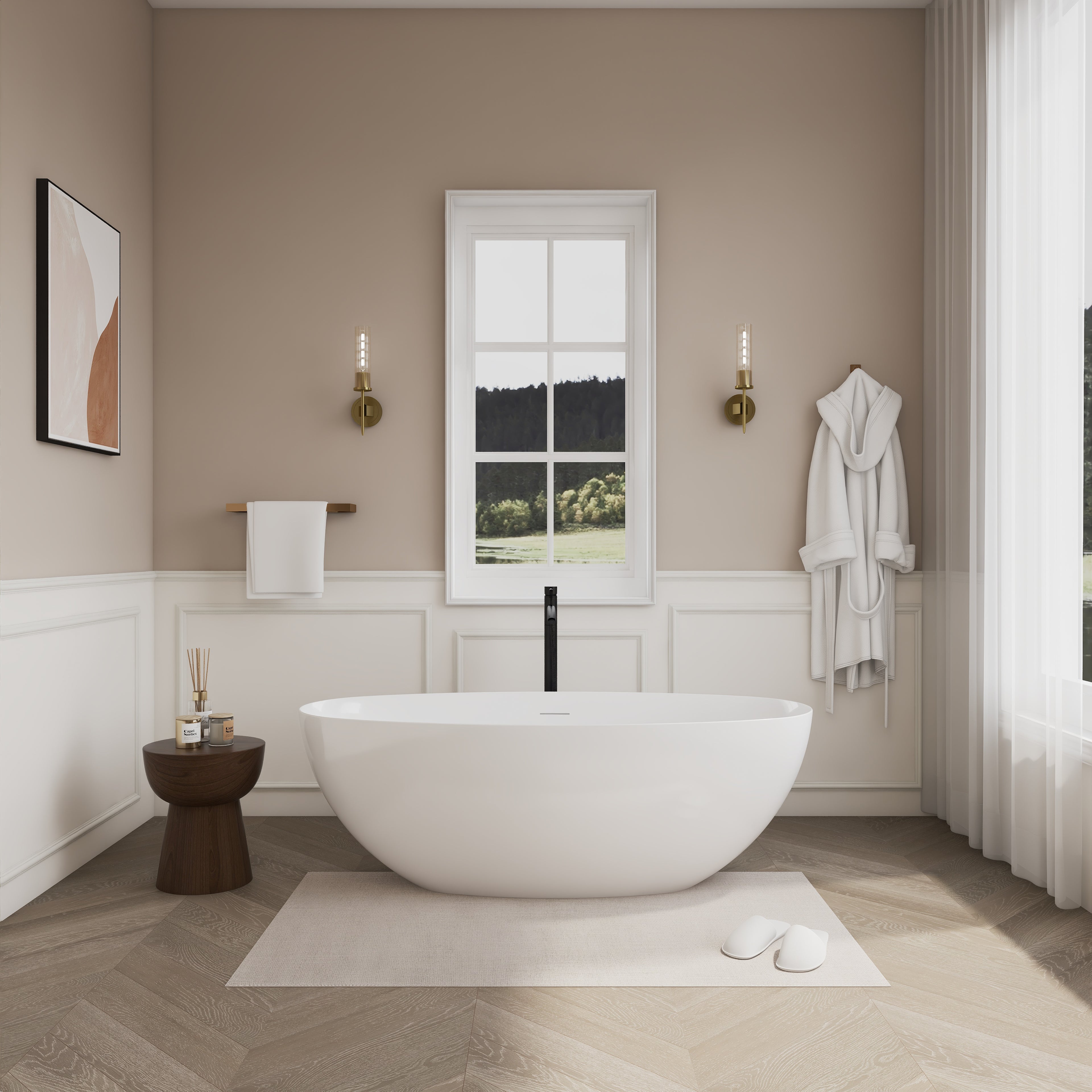 EVERSTEIN 65 x 30 x 22-Inch Freestanding Bathtub