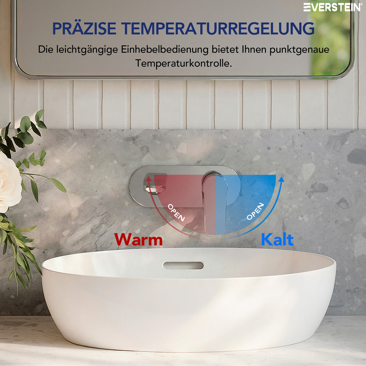 EVERSTEIN Unterputz-Waschtischarmatur, Wasserhahn Bad mit Pop-up (SFS-1276)