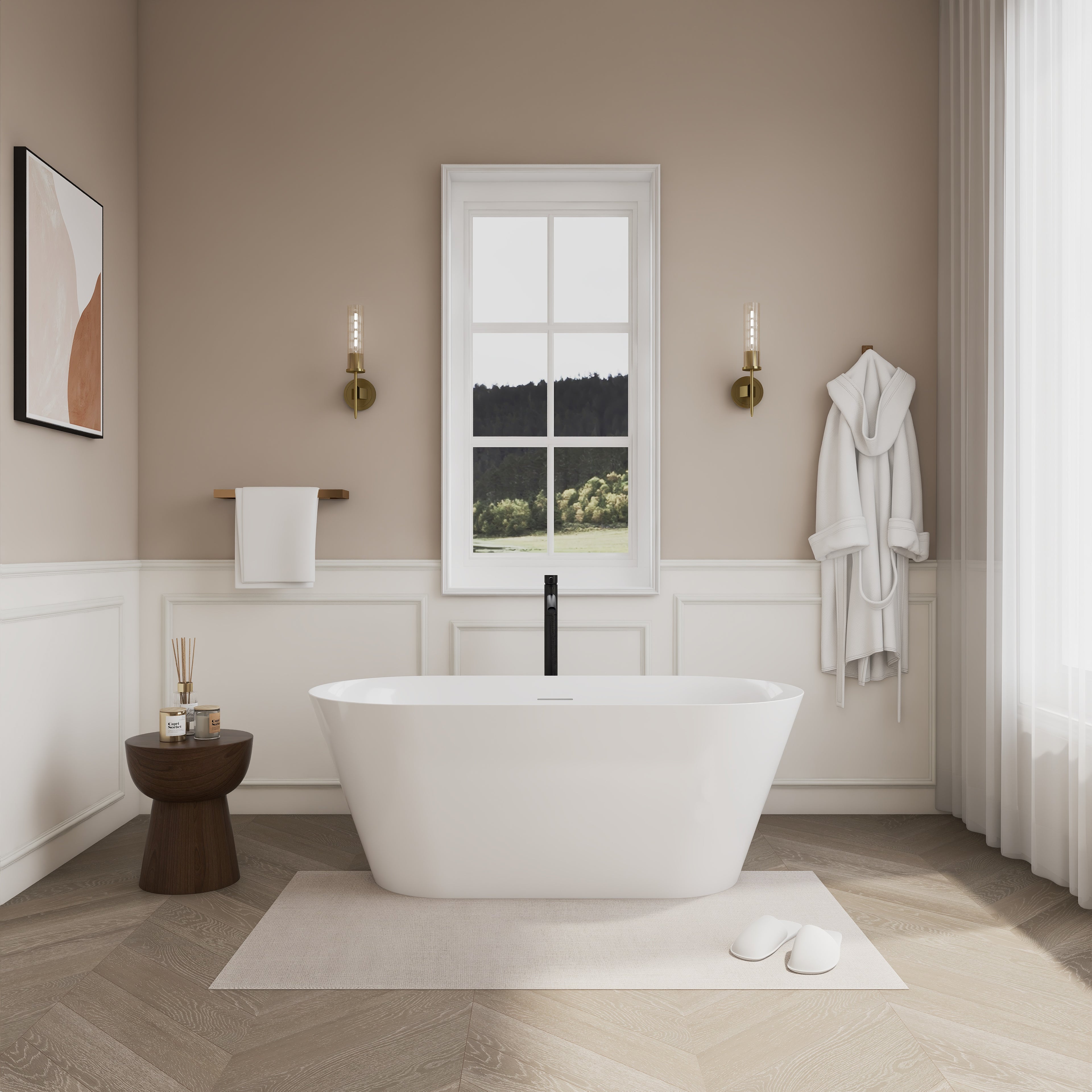 EVERSTEIN 60 x 28.7 x 23-Inch Freestanding Bathtub