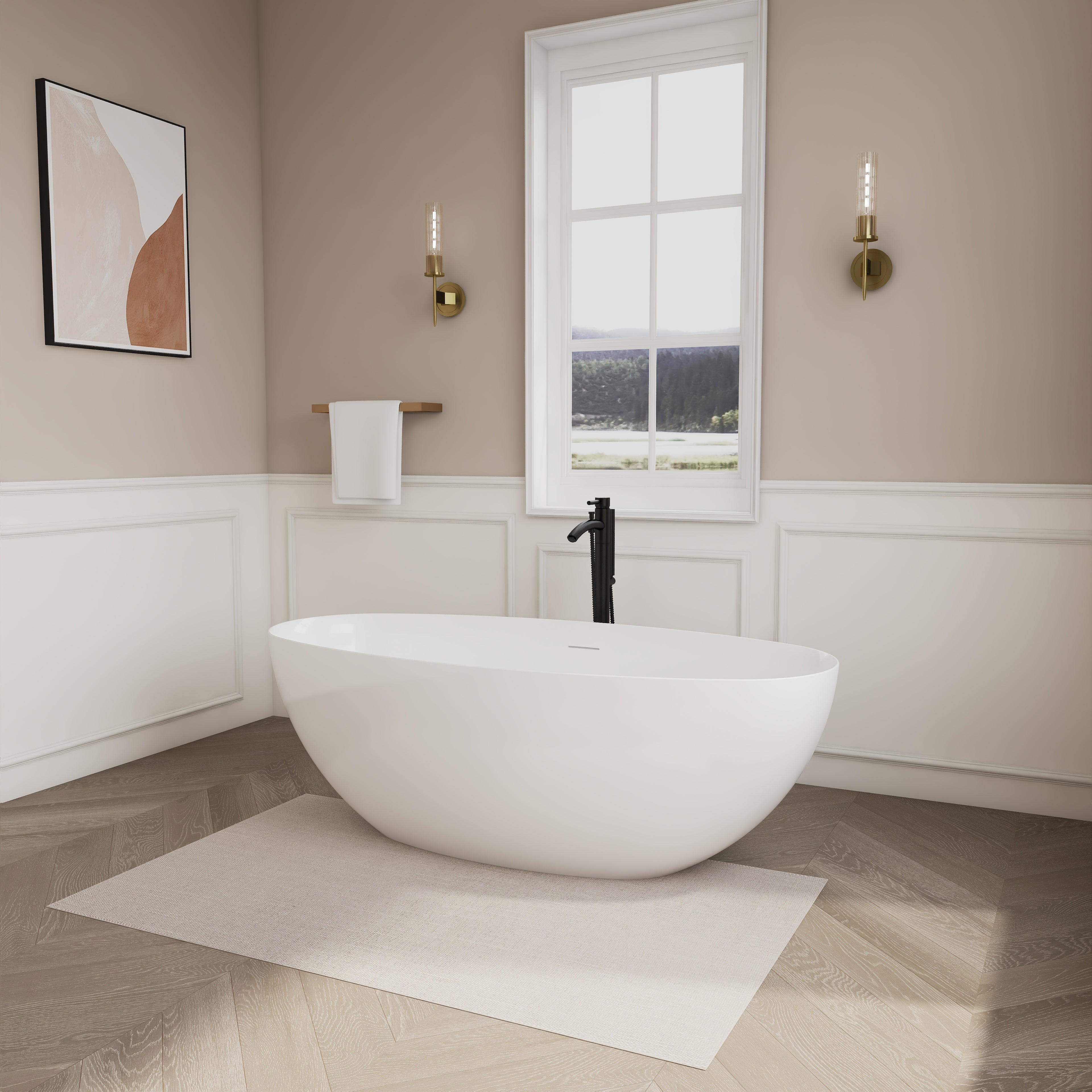 EVERSTEIN 65 x 30 x 22-Inch Freestanding Bathtub