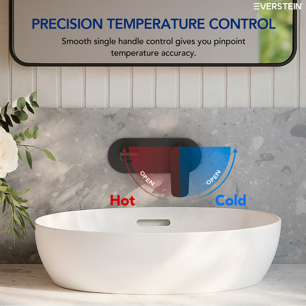 EVERSTEIN Wall Mounted Bathroom Basin Tap