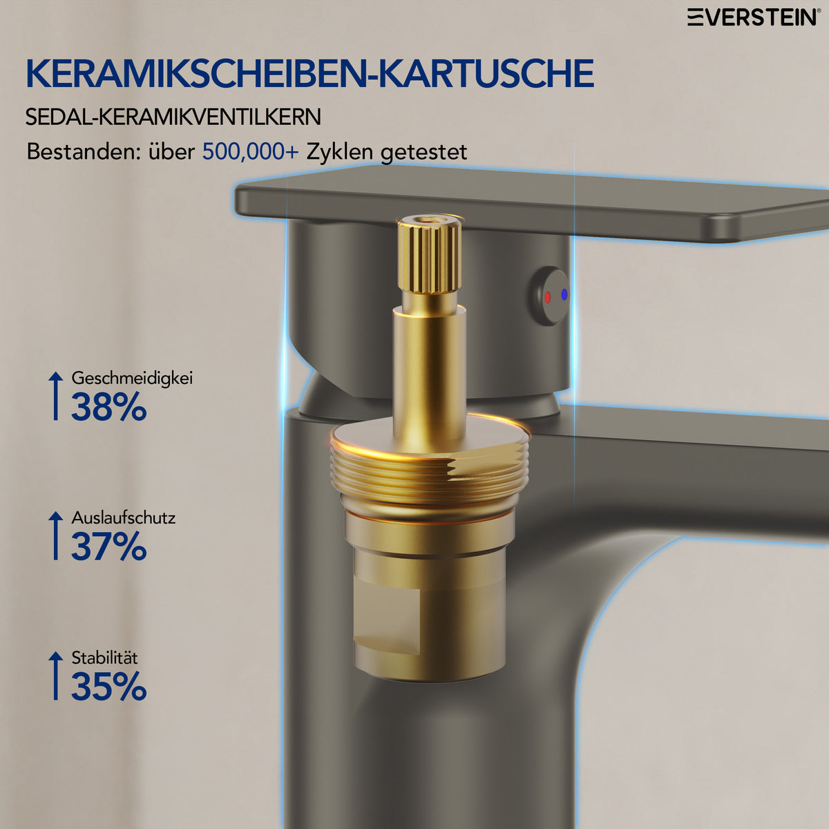 EVERSTEIN Waschtischarmatur Hoch, Wasserhahn Bad, Aufsatz