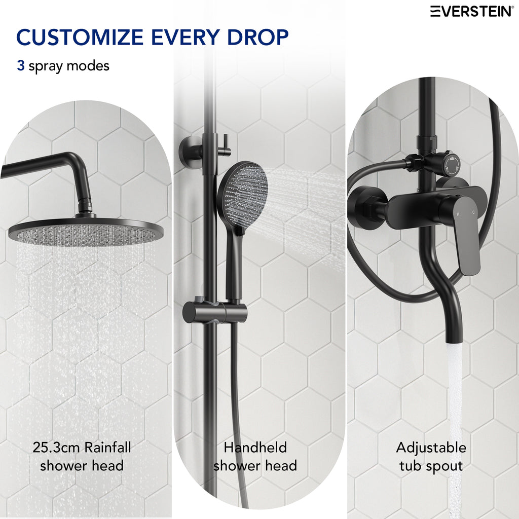 EVERSTEIN Exposed Shower System with Rain Shower