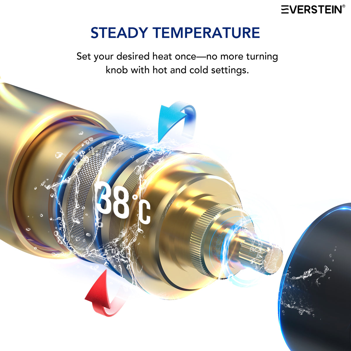 EVERSTEIN Thermostatic Shower Mixer with Hand Shower