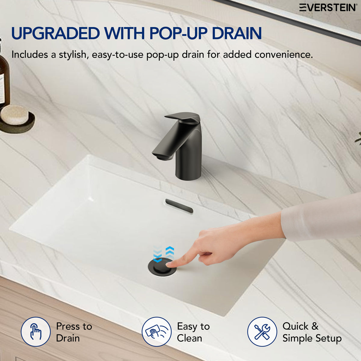 EVERSTEIN Bathroom Basin Tap with Pop-Up Drain