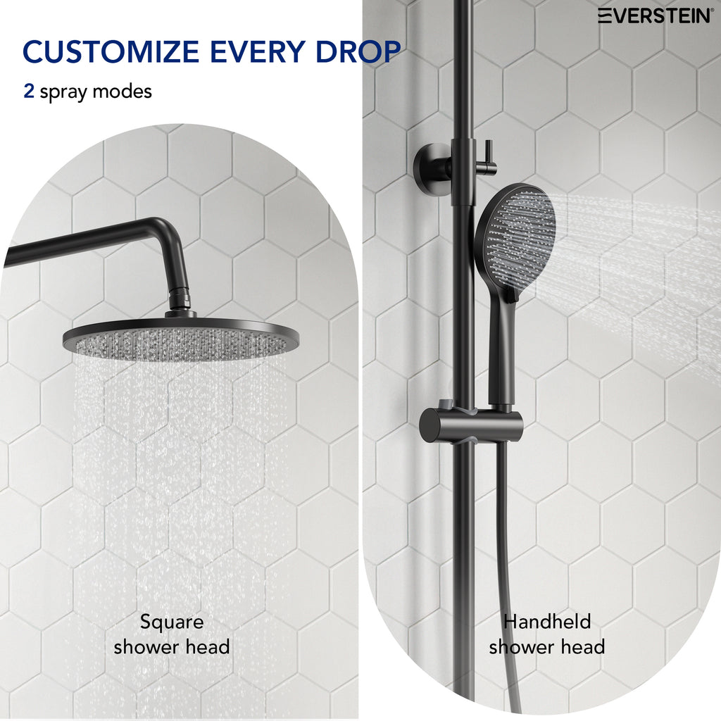 EVERSTEIN Thermostatic Shower System with Rain Shower and Hand Shower