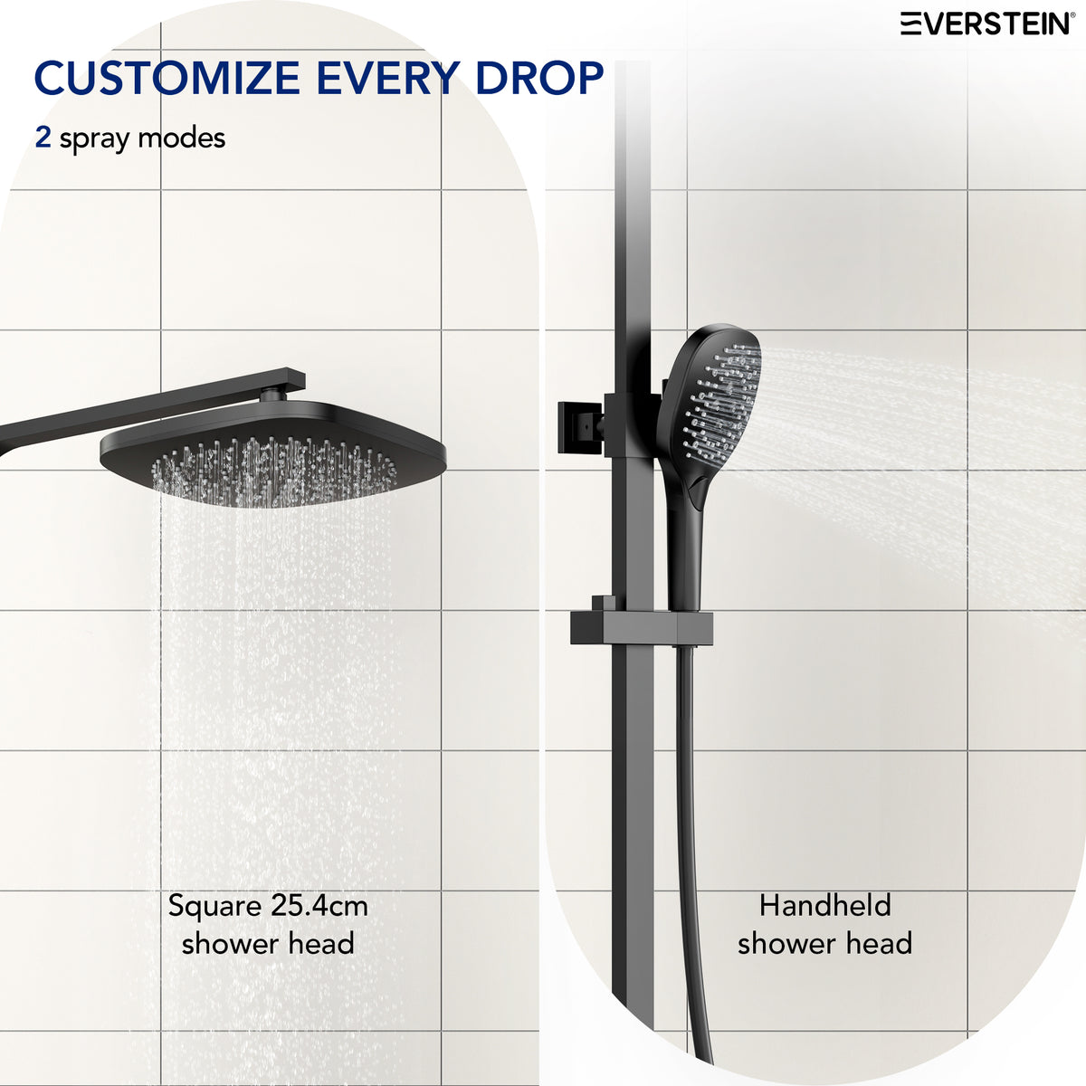 EVERSTEIN Thermostatic Shower Column with Shower Head – Complete Set
