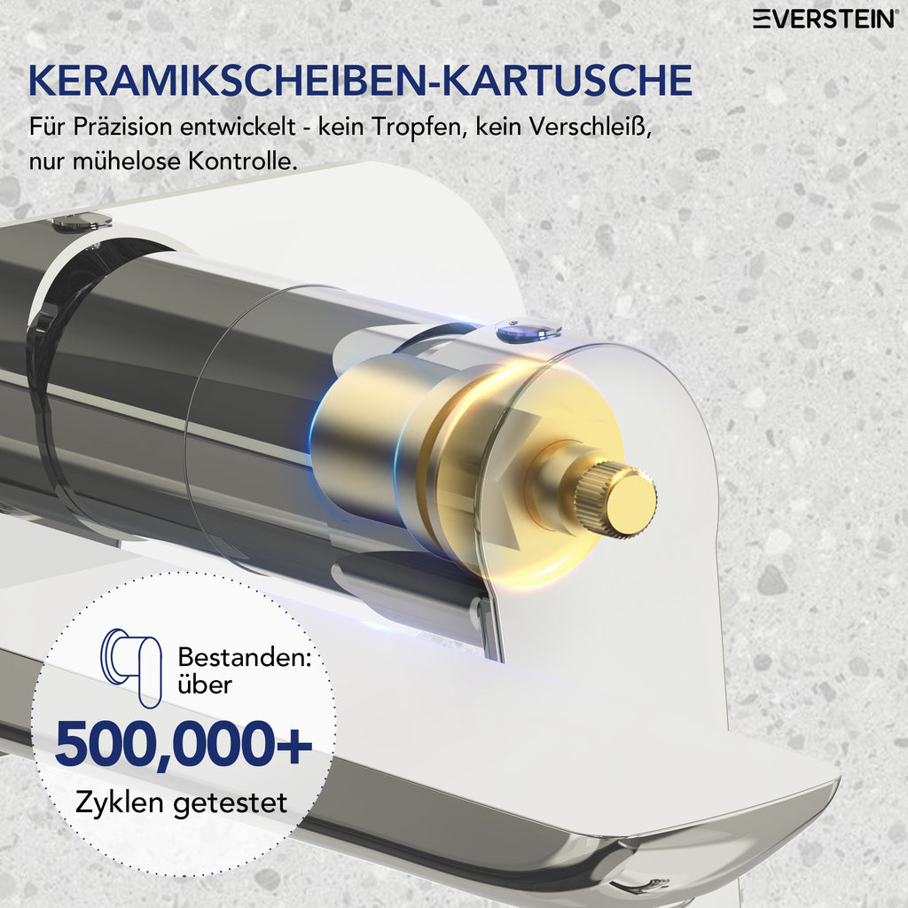 EVERSTEIN Unterputz-Waschtischarmatur, Wasserhahn Bad mit Pop-up (SFS-1276)