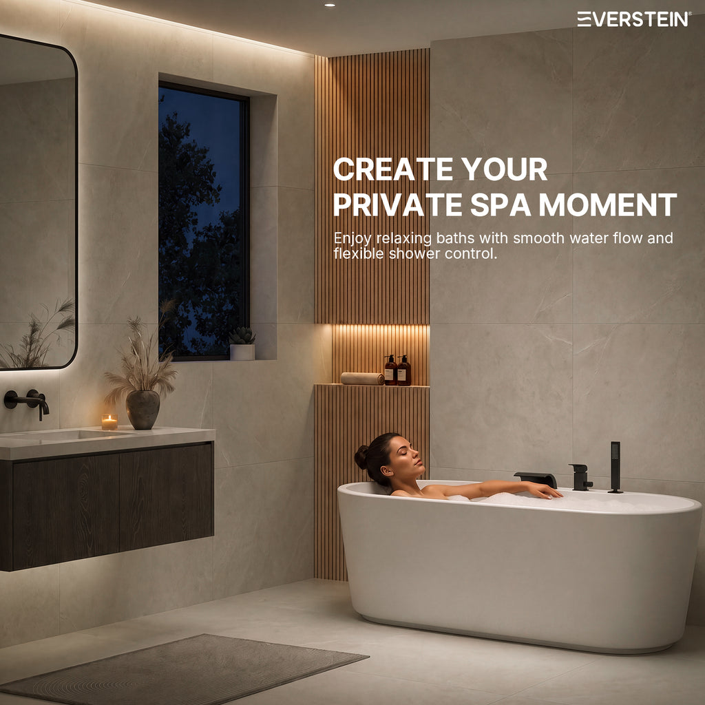 EVERSTEIN Waterfall Bathtub Tap with Hand Shower