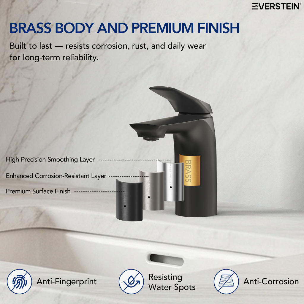 EVERSTEIN Bathroom Basin Tap with Pop-Up Drain