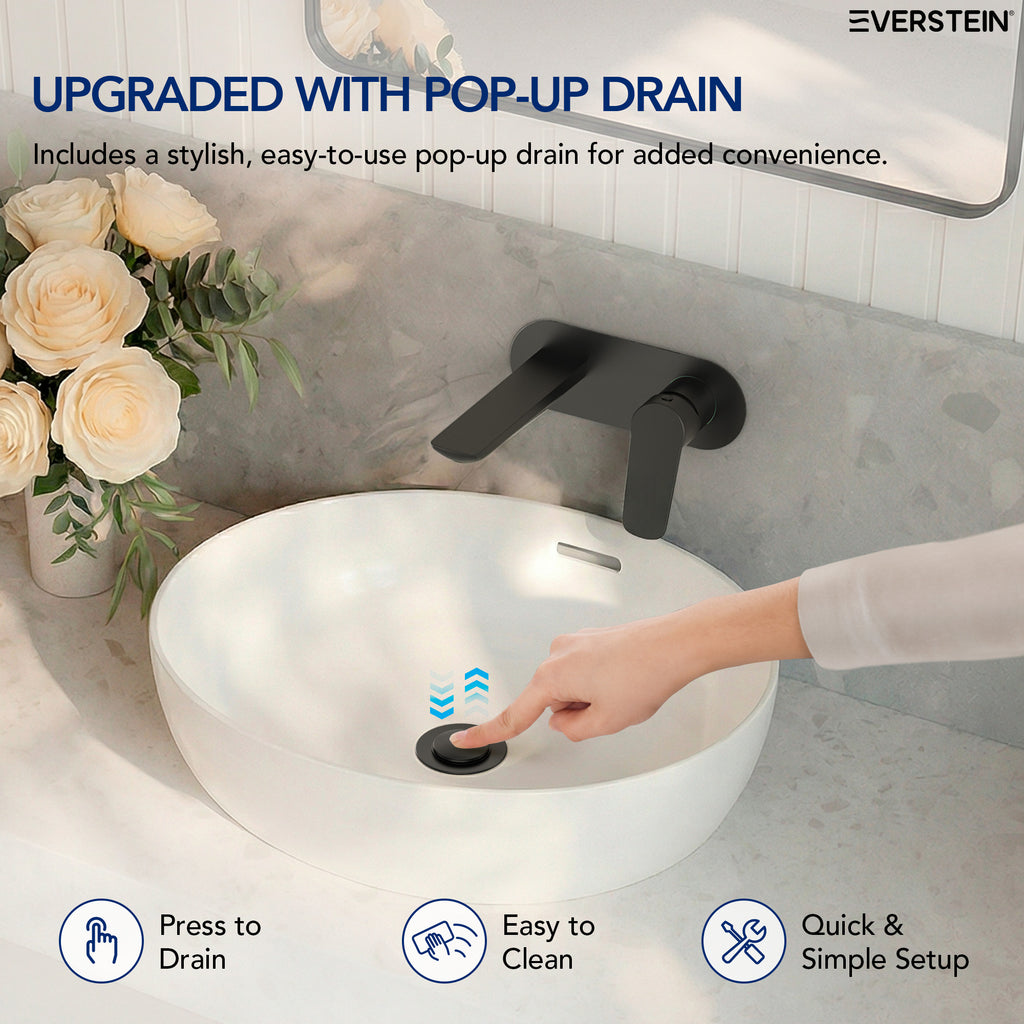 EVERSTEIN Wall Mounted Bathroom Basin Tap
