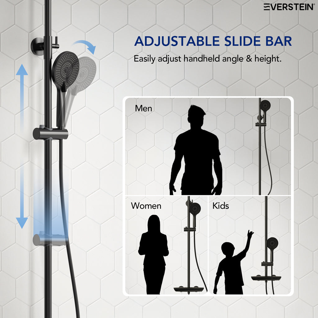 EVERSTEIN Thermostatic Shower System with Rain Shower and Hand Shower