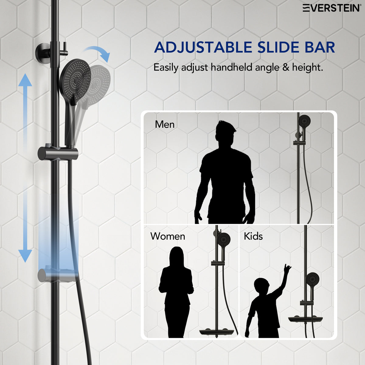 EVERSTEIN Thermostatic Shower System with Rain Shower and Hand Shower