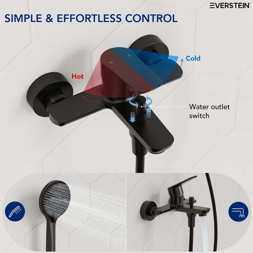 EVERSTEIN Bathtub Faucet with Hand Shower