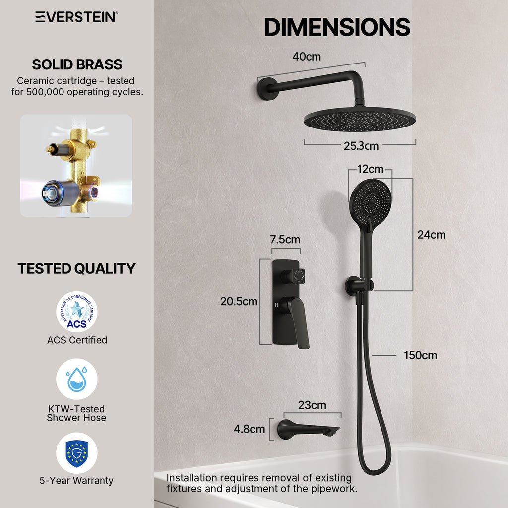 EVERSTEIN Concealed 3-Function Shower System