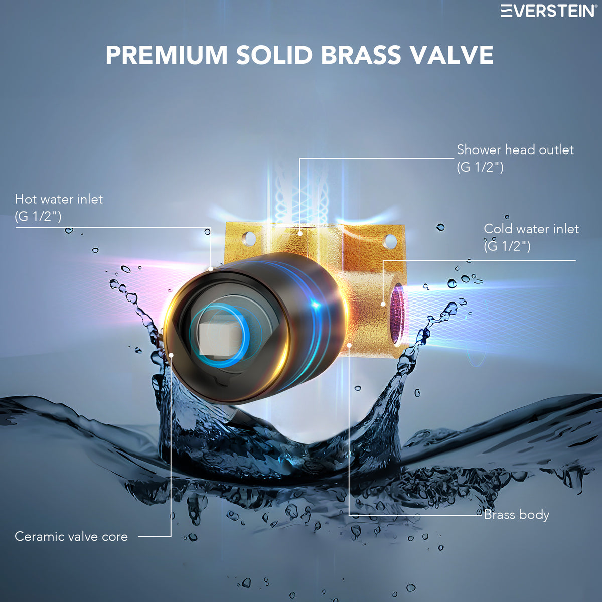 EVERSTEIN Concealed Shower System with Rain Shower