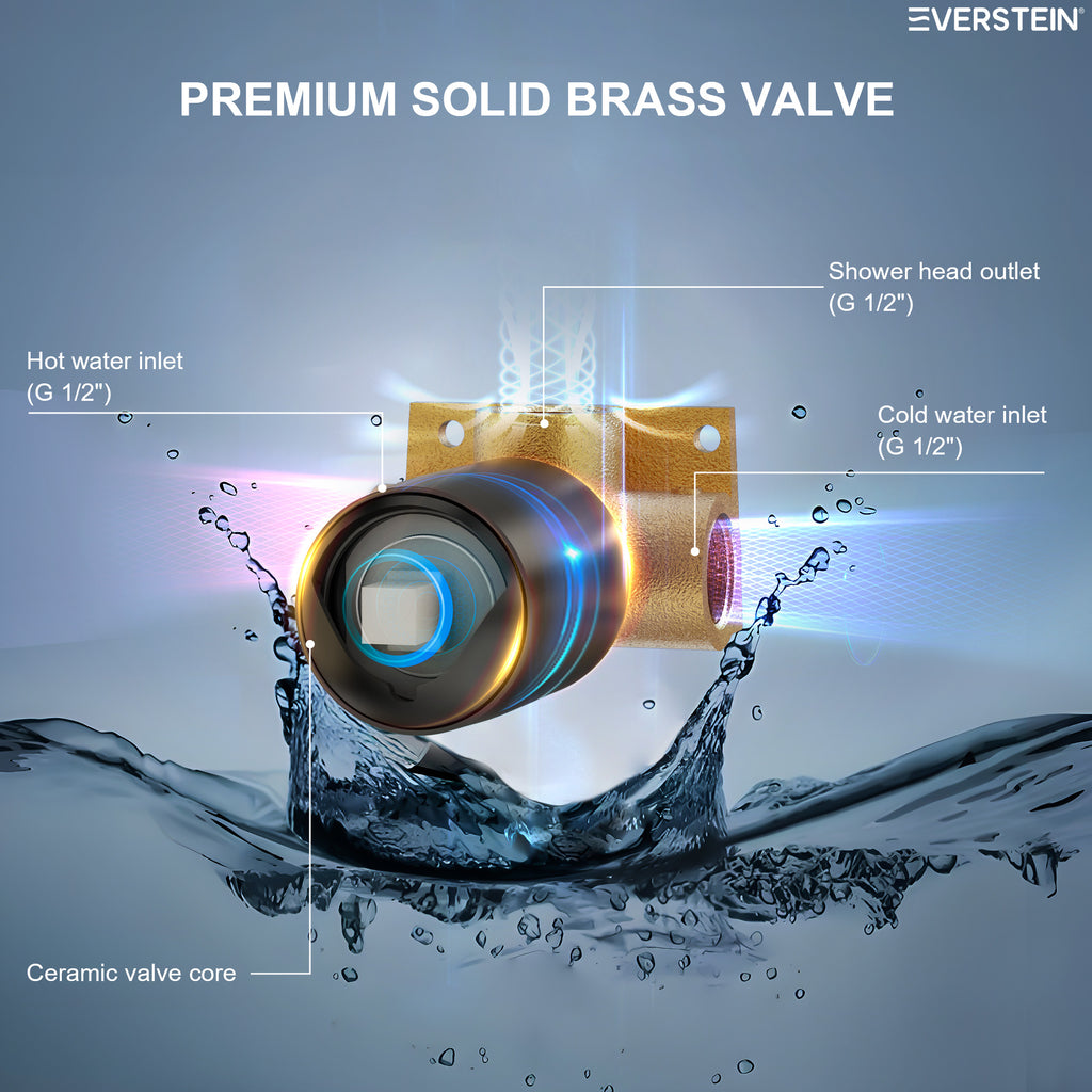 EVERSTEIN Concealed Shower System with Rain Shower