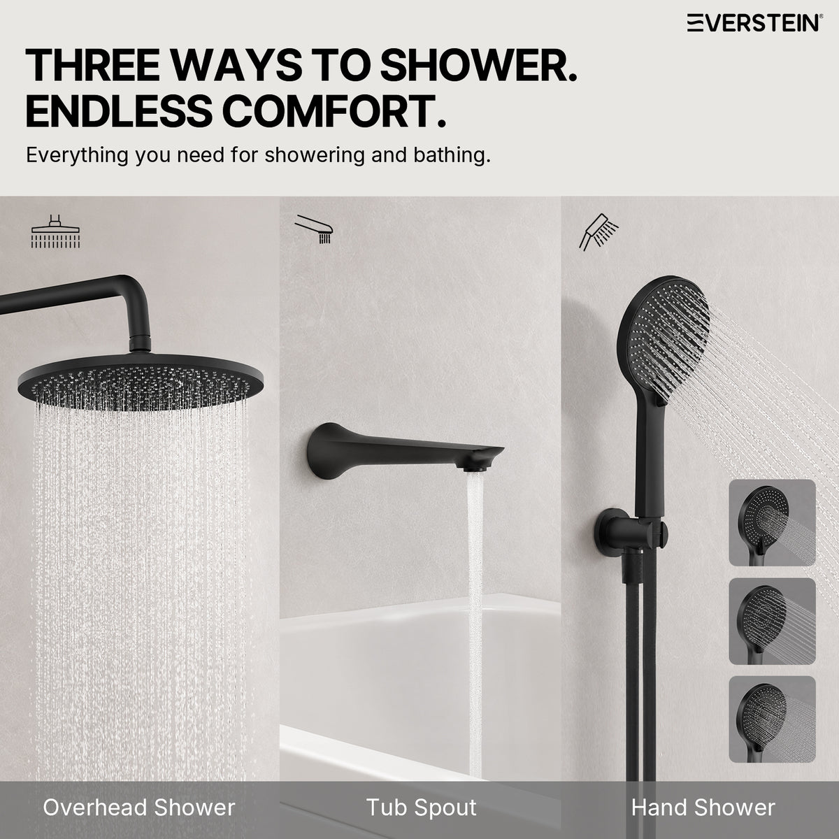 EVERSTEIN Concealed 3-Function Shower System