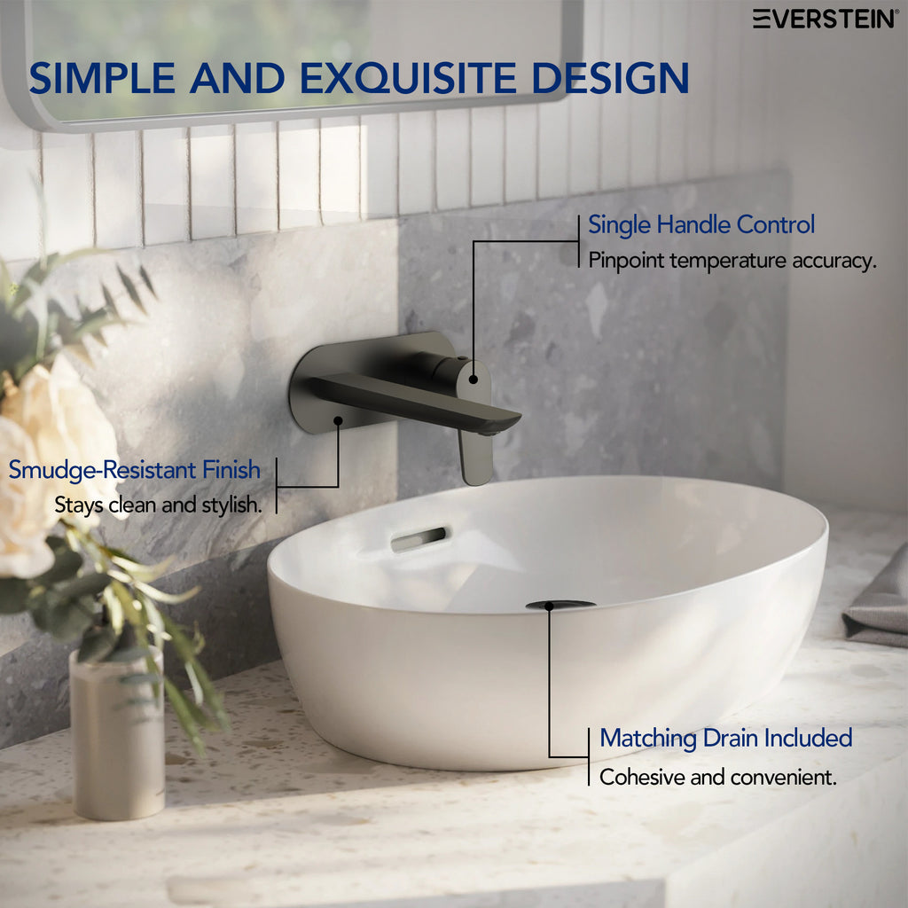 EVERSTEIN Wall Mounted Bathroom Basin Tap