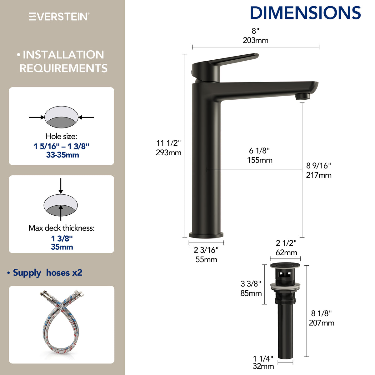 EVERSTEIN Einhebel-Waschtischarmatur