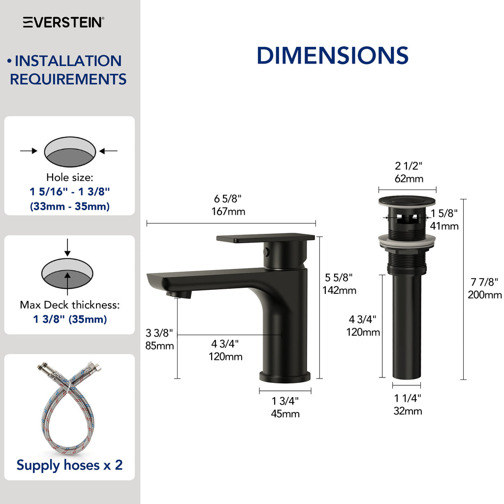 EVERSTEIN Single-Hole Bathroom Basin Tap