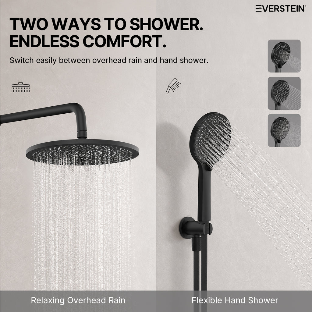EVERSTEIN Concealed Rainfall Shower System with Handheld